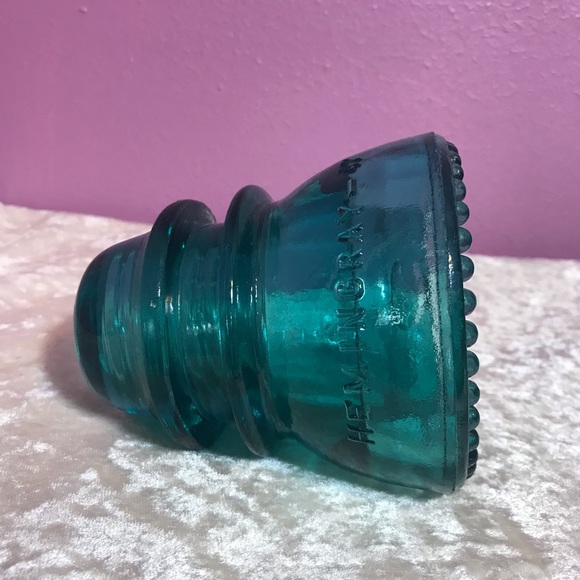 Hemingray 42 * Electric Insulator Teal Aqua Retro Collectible Glass Display Home - Picture 5 of 7